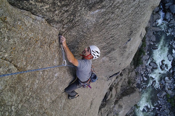Photo: Chris following a stellar 5.12 pitch on 'Tague yer Time'
